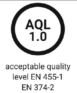 Acceptable quality level EN 455-1, EN 374-2