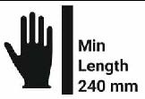Minimum glove length 240mm