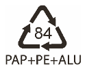 Recycling symbol: Paper and cardboard/plastic/aluminium