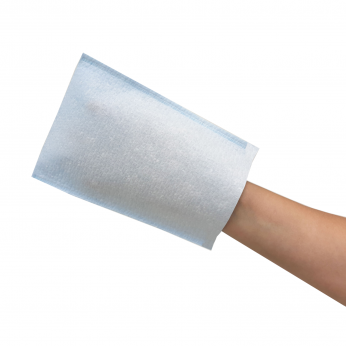Wash glove with film lining