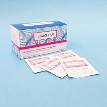 alkoCLEAN gauze pad moistened with alcohol
